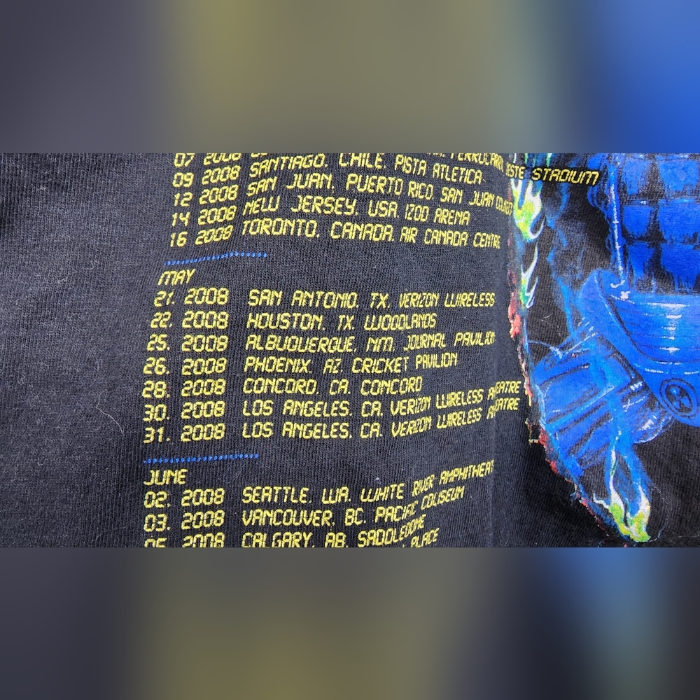 🤟 IRON MAIDEN 2008 SOMEWHERE BACK IN TIME WORLD TOUR SHIRT - MEDIUM 🤟 - Picture 8 of 12